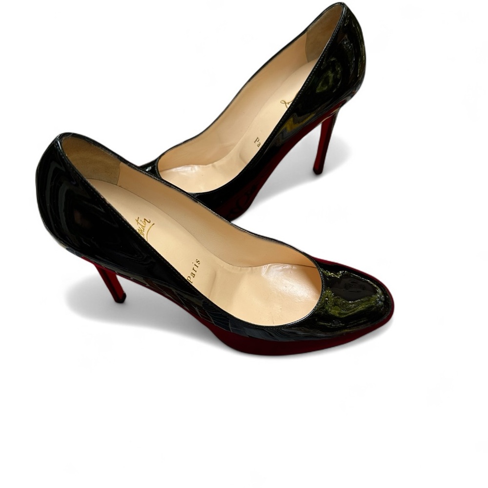 Christian Louboutin Black Patent Heels with Signature Red Soles